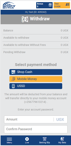 withdraw mobile money
